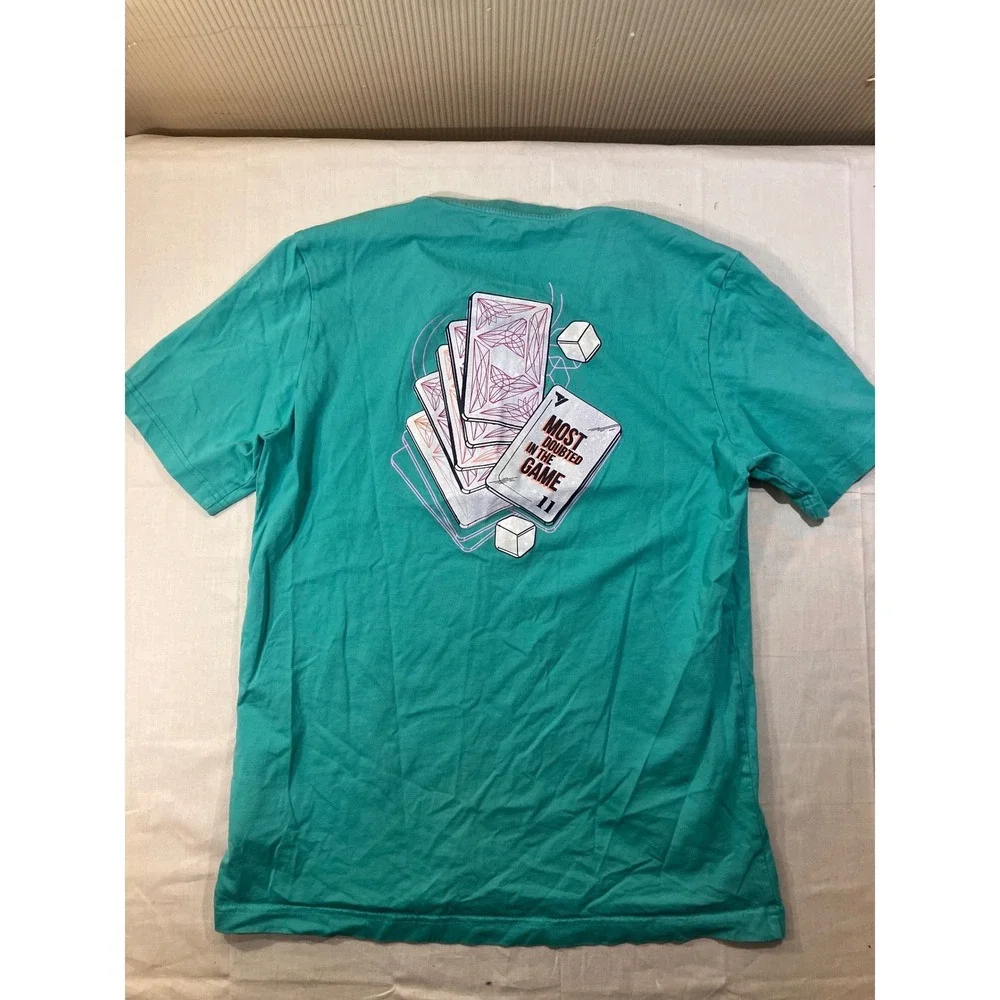 Adidas Men Aqua Teal Short Sleeve‎ T Shirt Logo Graphic Athletic Size Medium